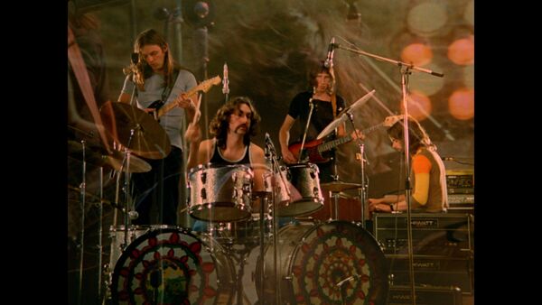 Pink Floyd playing within the ancient Roman Amphitheatre in Pompeii. 