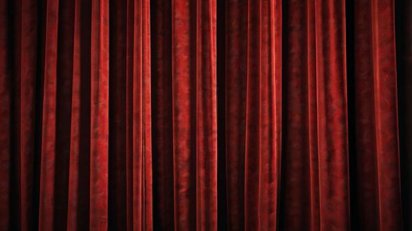 Red velvet stage curtains