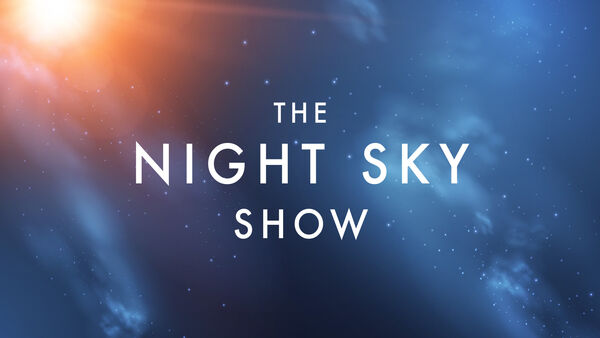 The Night Sky Show title against a space background