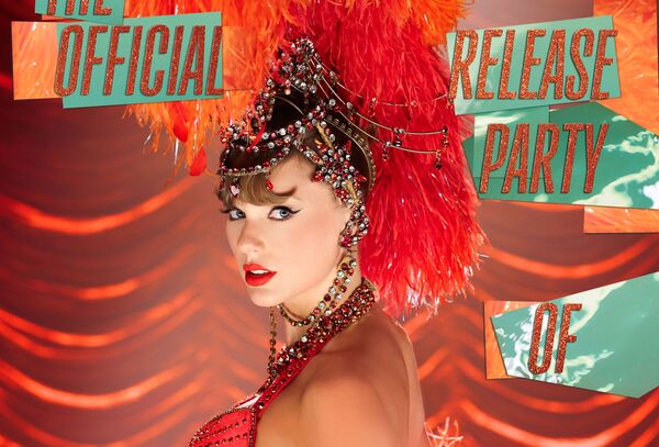 The official film poster for Taylor Swift: The Official Release Party of a Showgirl