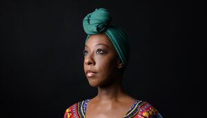 A portrait of Raquel Jones for the production of 'Black Is The Color Of My Voice.'