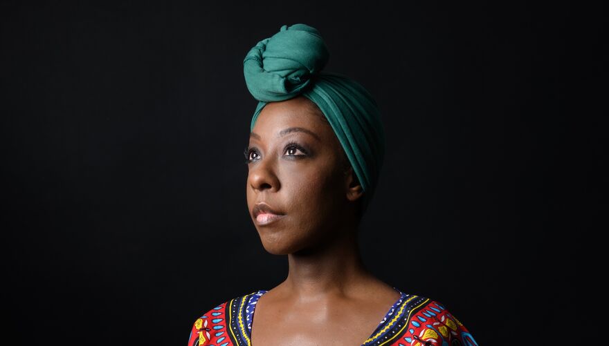 A portrait of Raquel Jones for the production of 'Black Is The Color Of My Voice.'