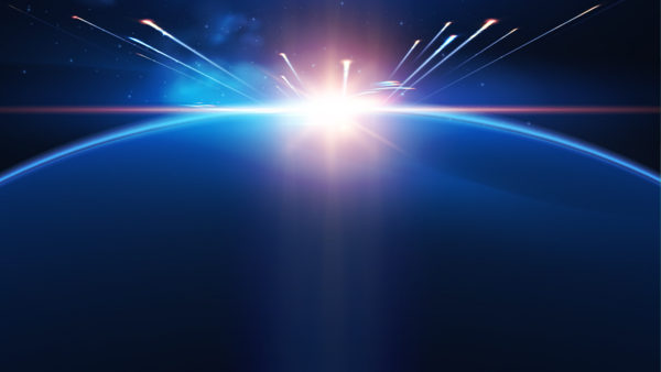 Sun rising behinf the earth