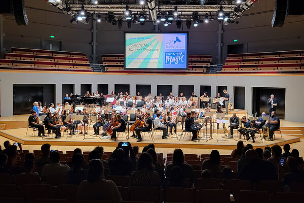 An orchestra on stage