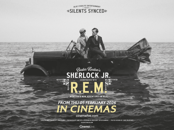 Official film poster for REM x Buster Keaton's Sherlock Jr. Official film poster for REM x Buster Keaton's Sherlock Jr.