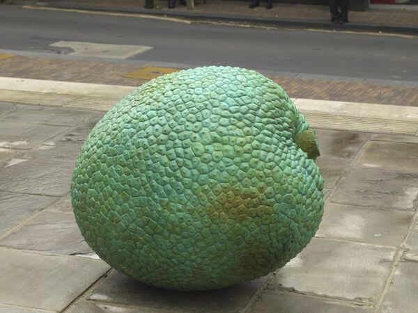 Sculpture of a breadfruit by Veronica Ryan