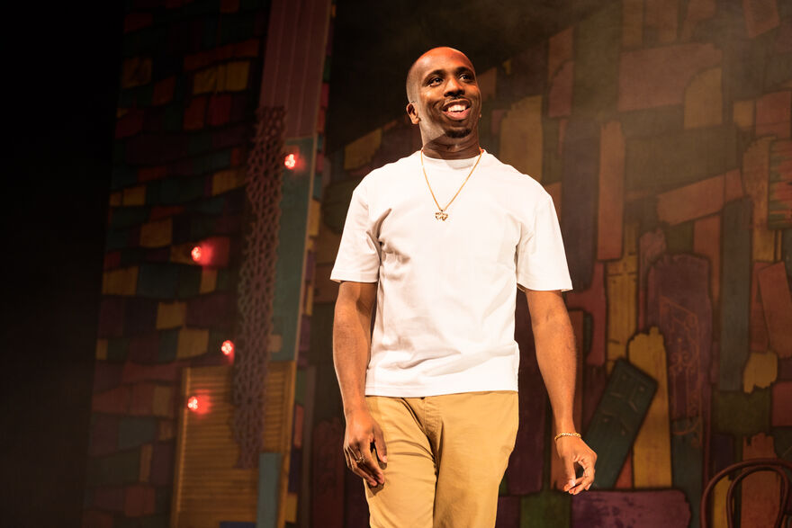 Kiell Smith-Bynoe in a white t shirt, smiling