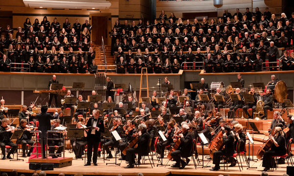 The City of Birmingham Symphony Orchestra playing on stage
