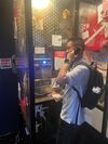 Man in phone box from the 90's