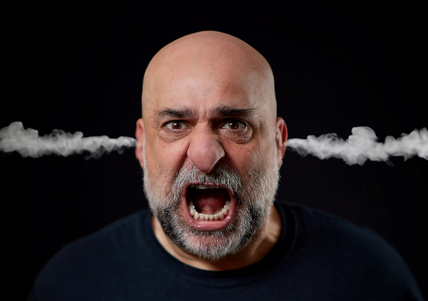 Omid Djalili with steam coming from his ears