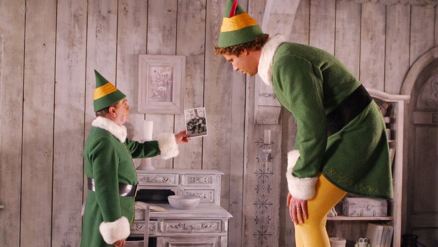 Will Ferrel as Elf and Bob Newhart as Papa Elf