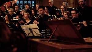 Singers and musicians performing