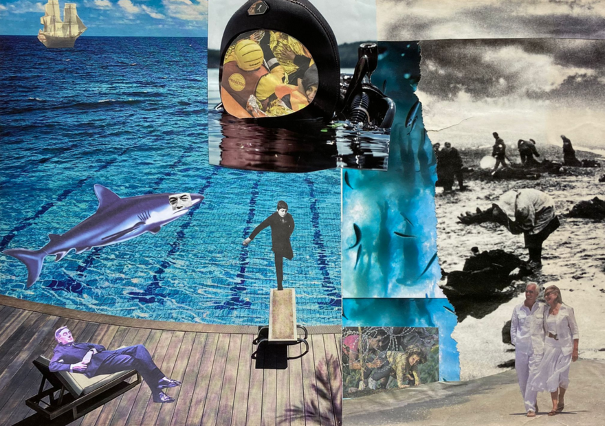 An abstract collage image