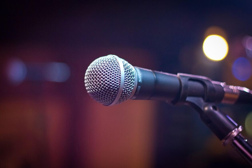 Close up shot of a microphone