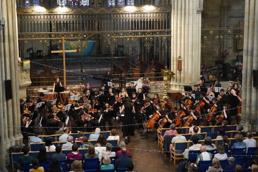 A symphony Orchestra in a church