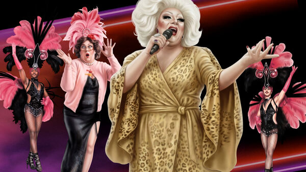 Myra Dubois and Rose Lavender with two dancers 