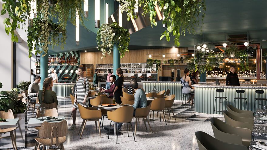 An artists impression of Benugo at Warwick Arts Centre