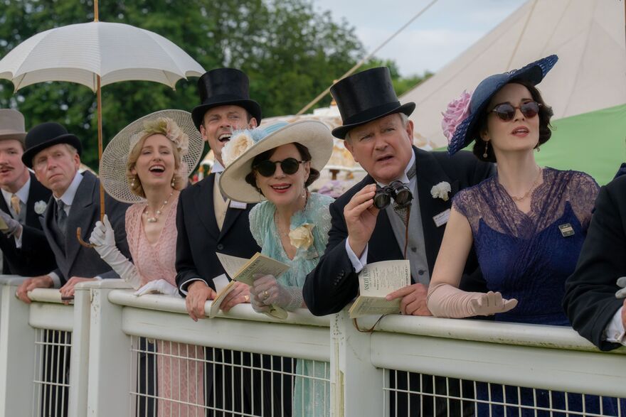 The Crawley family cheer at the races.