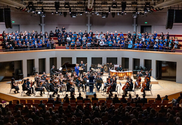 Chorus and Student Orchestra on the Butterworth Hall stage