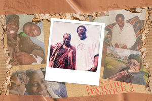 A montage of photos of a boy and his mum