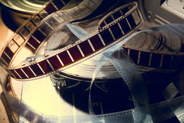A reel of film unravelling