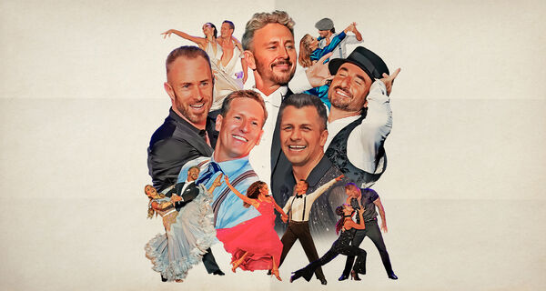 Brendan, James, Pasha, Vincent and Ian.  with dancers around them