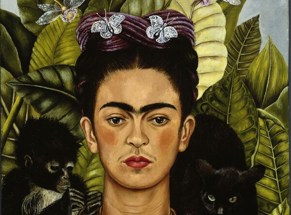 Frida Kahlo, Self Portrait with Necklace of Thorn Necklace and Hummingbird, 1940, Bridgeman