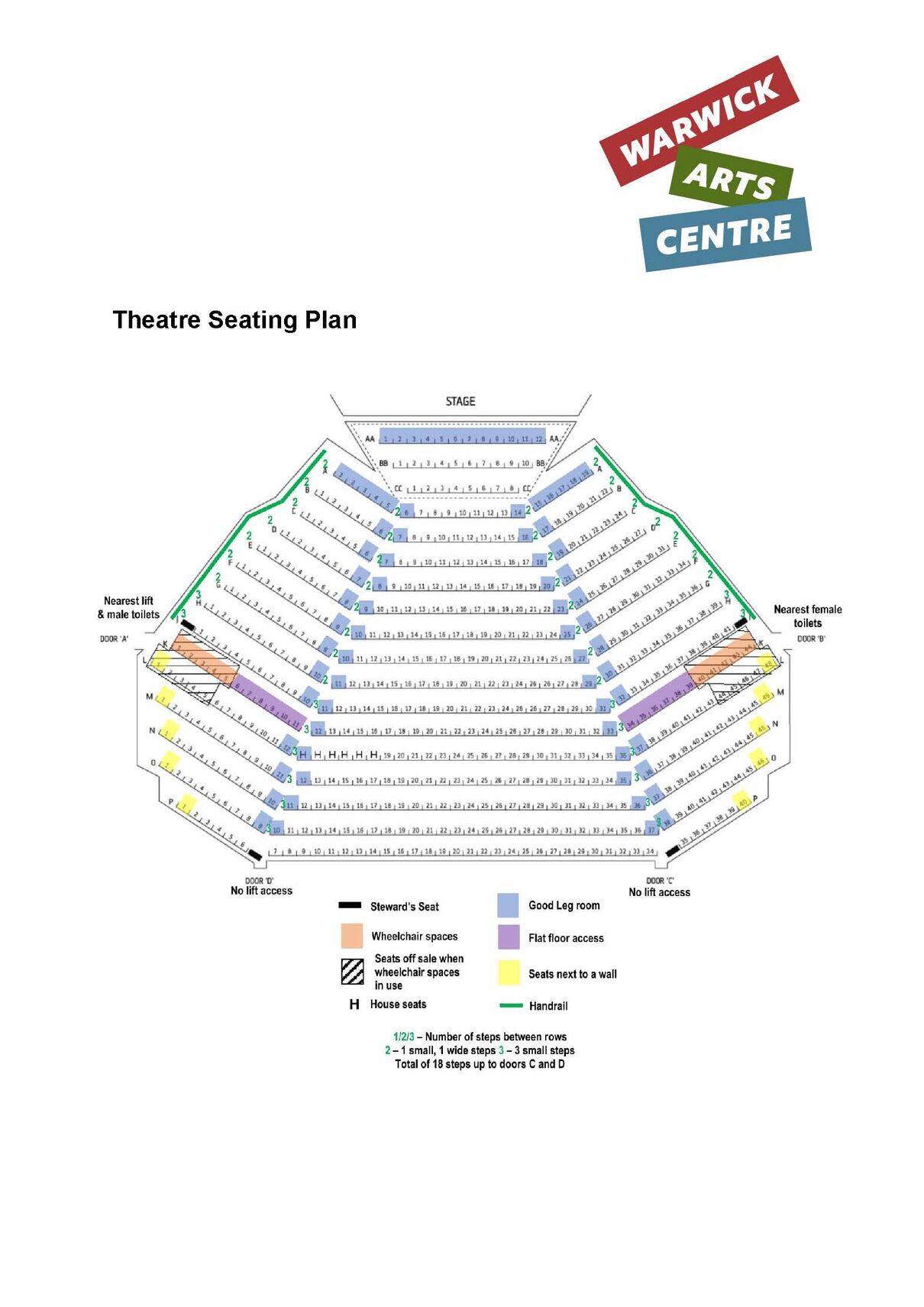 An illustration of the seating plan of the Theatre