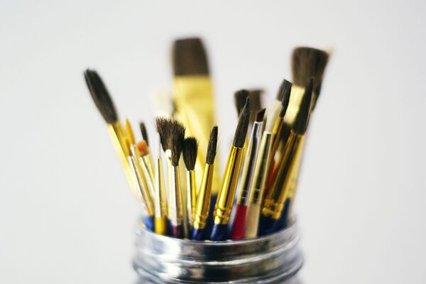Paintbrushes in a pot