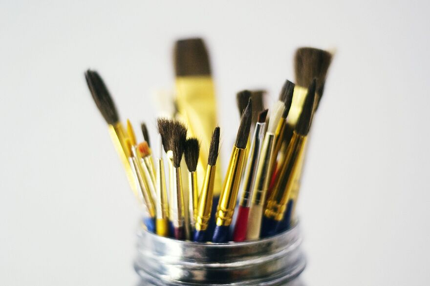 Paintbrushes in a pot