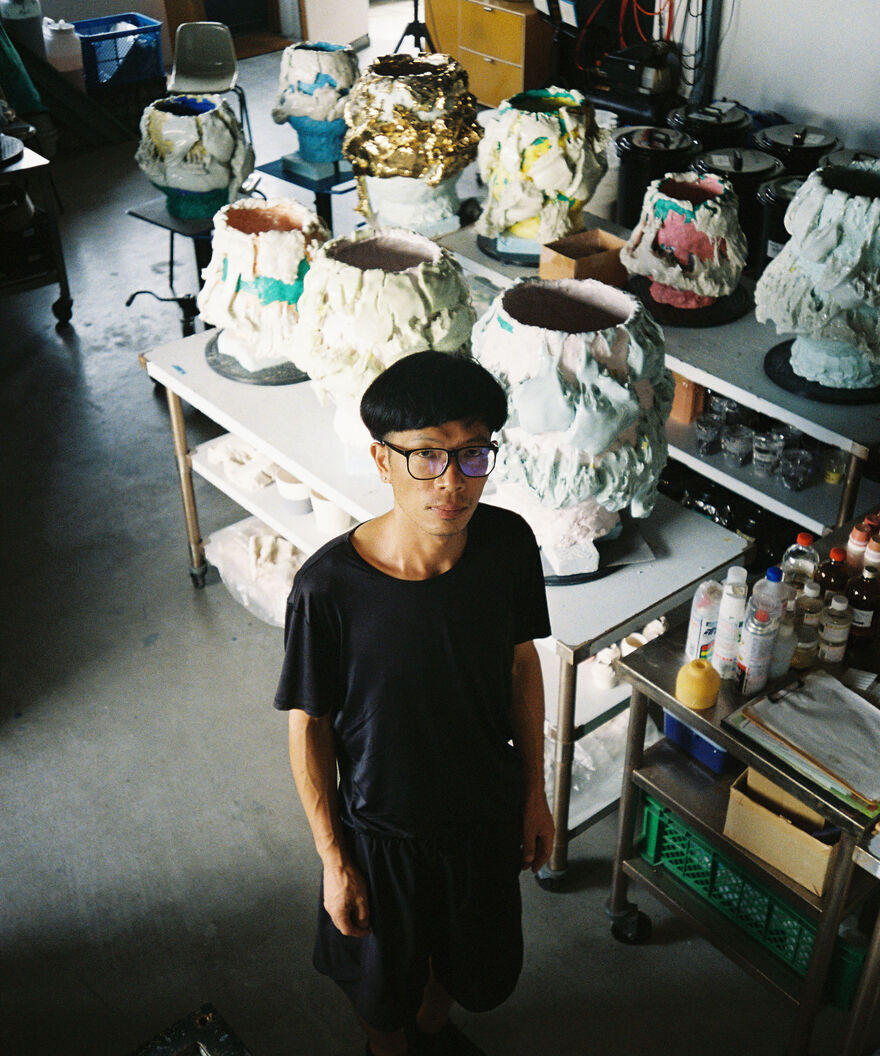 Takuro Kuwata in his ceramics studio 